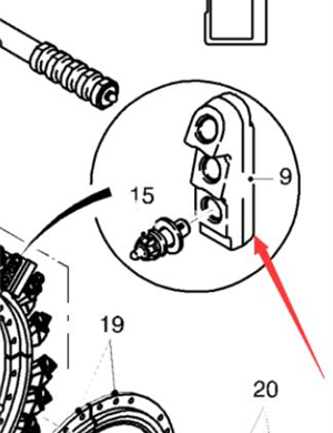 Wirtgen set with 3 blade holders, part number 162459