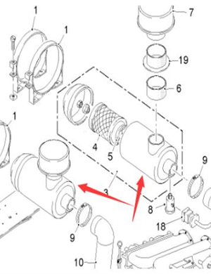 Wirtgen air filter assembly part number 38238 