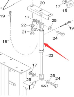 Wirtgen engine hood gas spring part number 155639