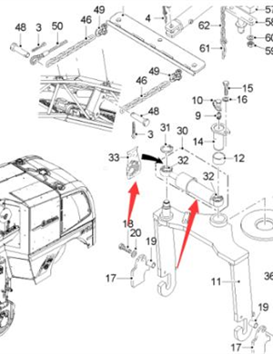  Wirtgen feeding belt lifting cylinder part number 172084 
