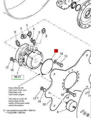 BOMAG walking motor back cover (dustproof) part number 64411219 