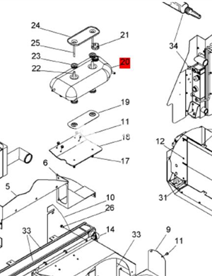 BOMAG auxiliary water tank part number 05903297