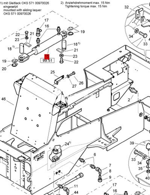 BOMAG steering cylinder part number 05850703 