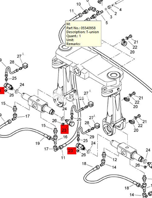  BOMAG oil pipe joint part number 05825014 