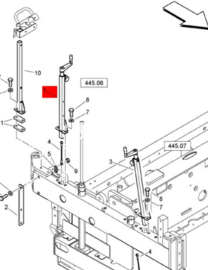 BOMAG side plate adjustment rod part number D2580126