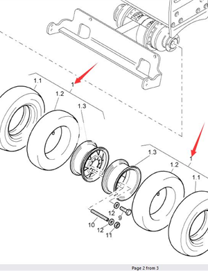 BOMAG rubber tire (including hub) part number 06704361