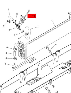 BOMAG control shaft part number 0557944 