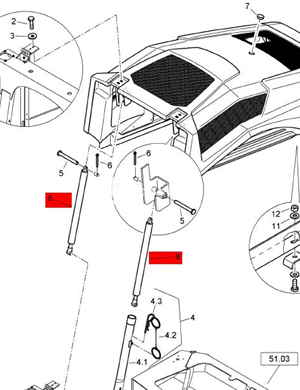 BOMAG engine gas spring part number 05581241 