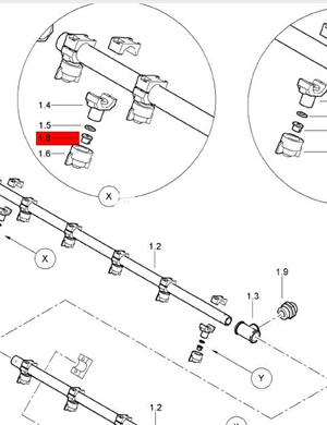 BOMAG spray nozzle head part number 348020079