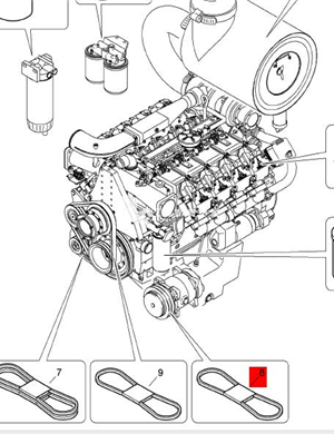 BOMAG air conditioning belt part number 06312305  