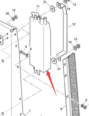   BOMAG Engine Auxiliary Water Tank Part Number 88012031  