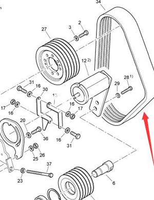  BOMAG Milling drum belt part number 06312326