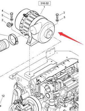   BOMAG Air Filter Assembly Part Number 88211703  