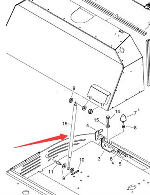   BOMAG engine hood gas spring part number 05581174  