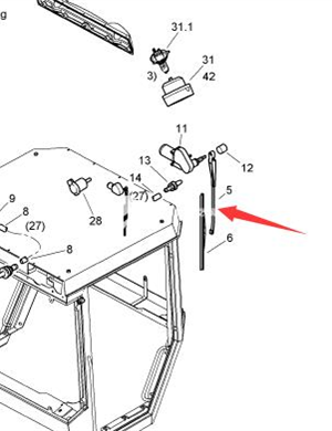BOMAG rear wiper arm part number 05050795 