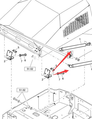 BOMAG engine hood gas spring part number 05050096  