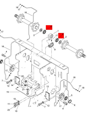 BOMAG scraper sprocket shaft bearing part number 05248670 