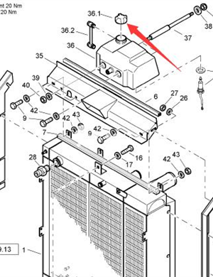 BOMAG expansion tank cover part number 06550045