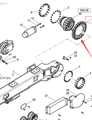 BOMAG walking drive gear teeth part number 05870058  