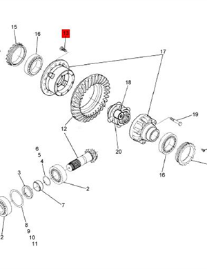 BOMAG rear axle bowl tooth bolt part number 07156288