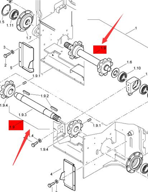 BOMAG scraper sprocket shaft part number 8922009901 
