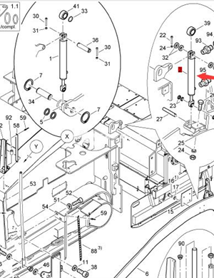   BOMAG ironing board lifting oil cylinder part number 05921077  