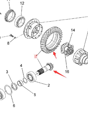  BOMAG rear axle bowl angle teeth part number 05585694  