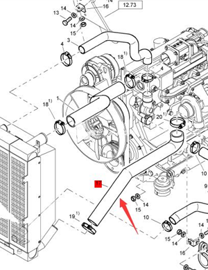  BOMAG engine water pipe part number 58190511  