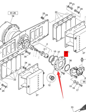   BOMAG steel wheel flange sealing ring part number 062222252 