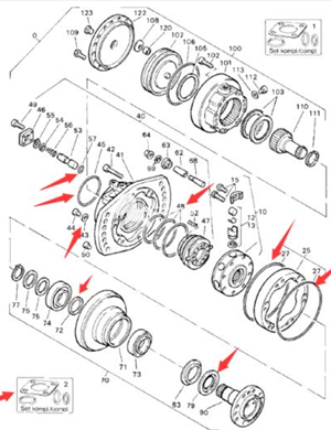   BOMAG walking motor repair kit part number 05815405 