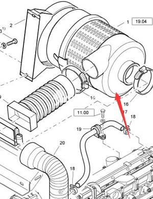  BOMAG air filter assembly part number 05821429  