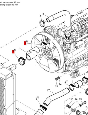 BOMAG intercooler tube clamp part number: 05552546