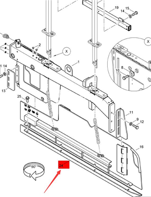 BOMAG right side slide rail part number 89510644  