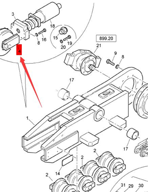 BOMAG track walking guide wheel part number 31166218  