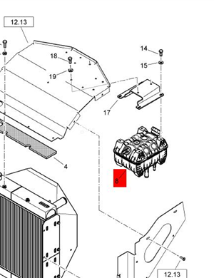 BOMAG engine auxiliary water tank part number 05821500  