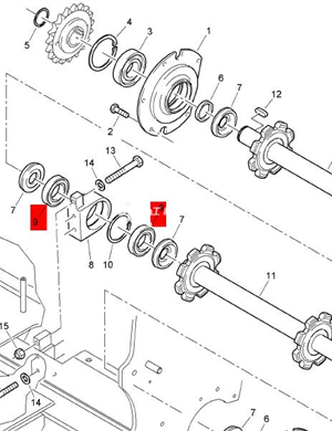 BOMAG intermediate bearing seat bearing part number 315122043  