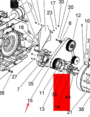 BOMAG hydraulic pump drive belt part number 30804004 