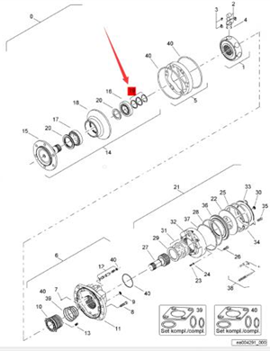 BOMAG Adjustment Gasket Repair Kit Part Number 05971204  