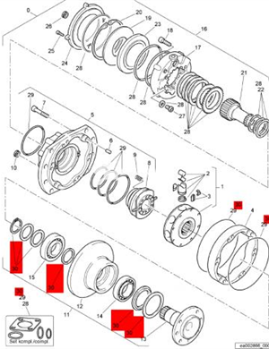 BOMAG walking motor front repair kit part number 05971032  