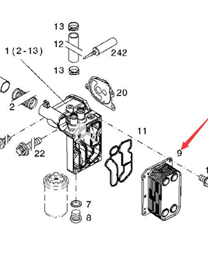   BOMAG oil radiator part number 05729203