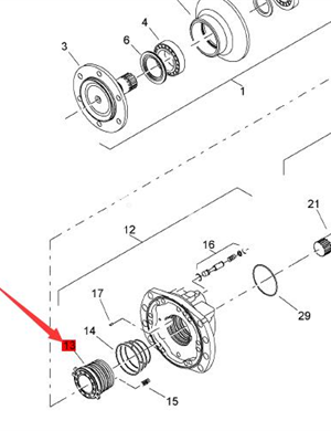 BOMAG walking motor with fluid part number 05971243  