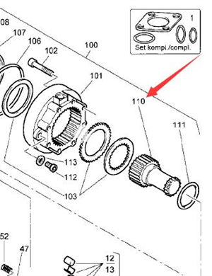 BOMAG Walking Motor Brake Shaft Part Number 05818096