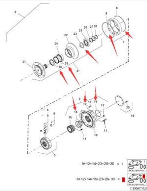  BOMAG Walk Motor Repair Kit Part Number: 05818320  