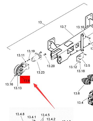 BOMAG guide wheel assembly part number 309959044