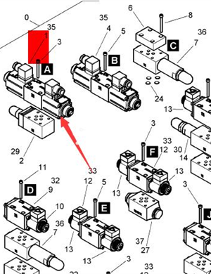 BOMAG solenoid valve assembly part number 33012212+B437: B4728  