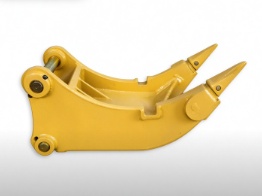 Heavy duty 50mm pin axle excavator accessory with double toothed tree stump hook